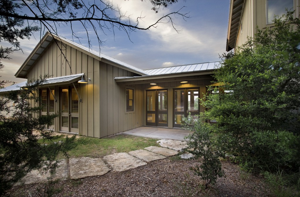 Front Entry stone path to a farmhouse style modern home in Eanes ISD - Westlake Austin area.