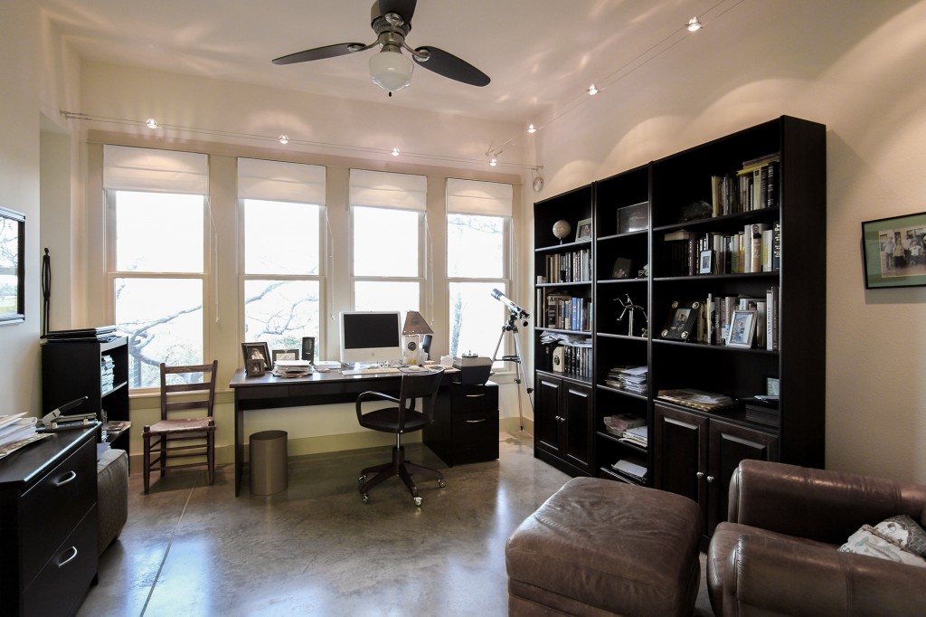Furnished study with large windows. Eanes ISD Westlake home for rent.