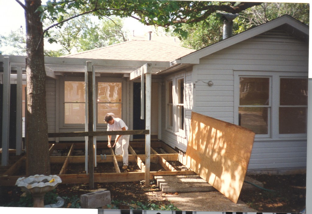 Home remodeling Austin. Rebuilding front deck during Tarrytown remodel project. 