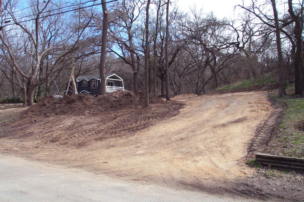 View of lot for diy construction project. Austin Craftsman Style home. 