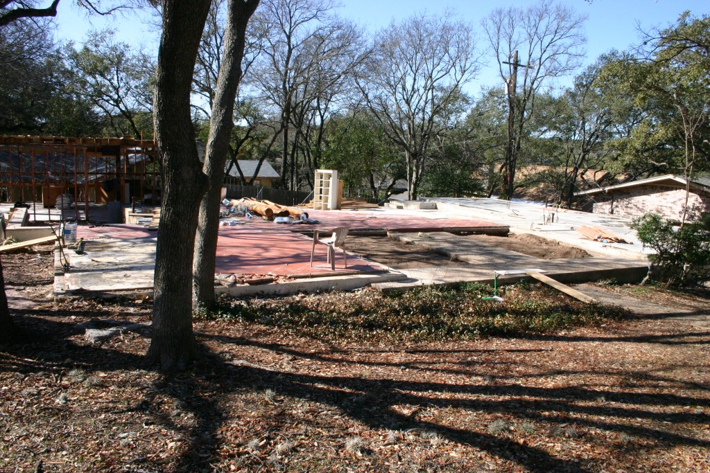 View of foundation after tear down. Some parts were kept. 