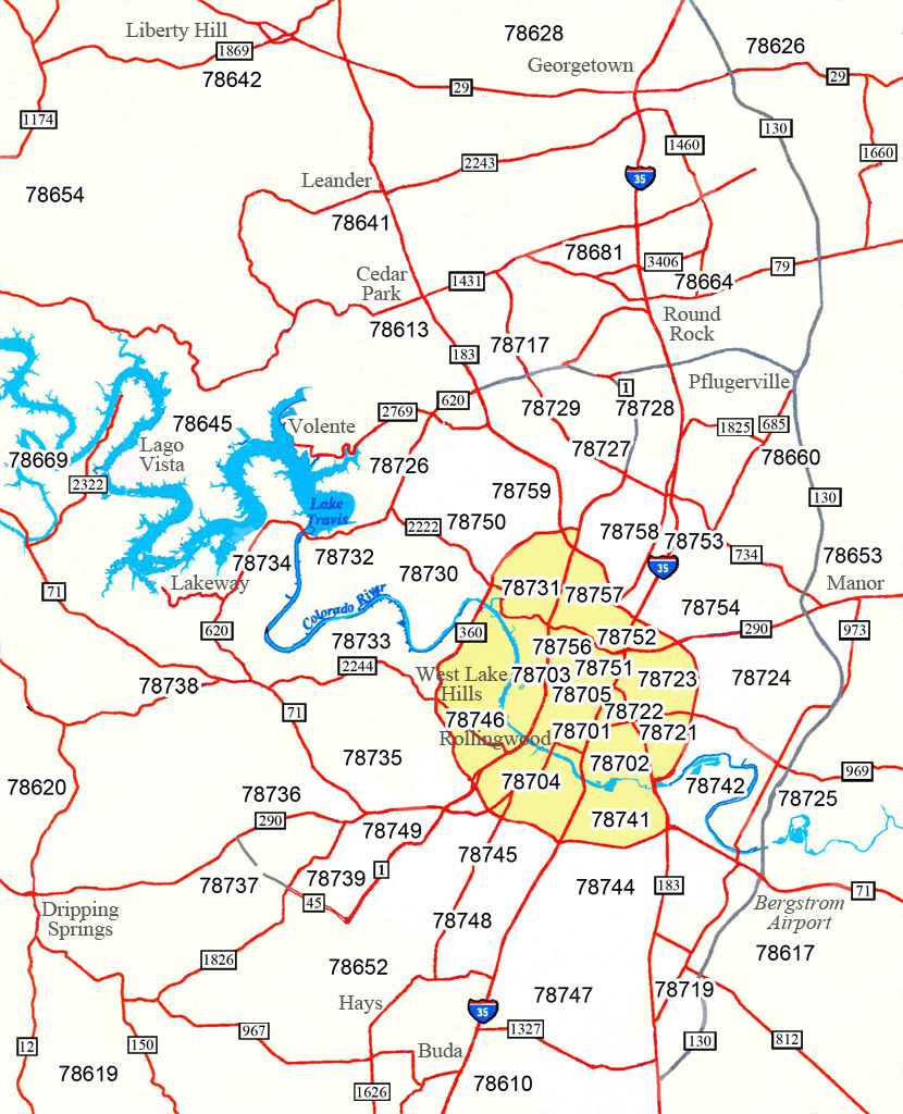 City Of Austin Zip Code Map