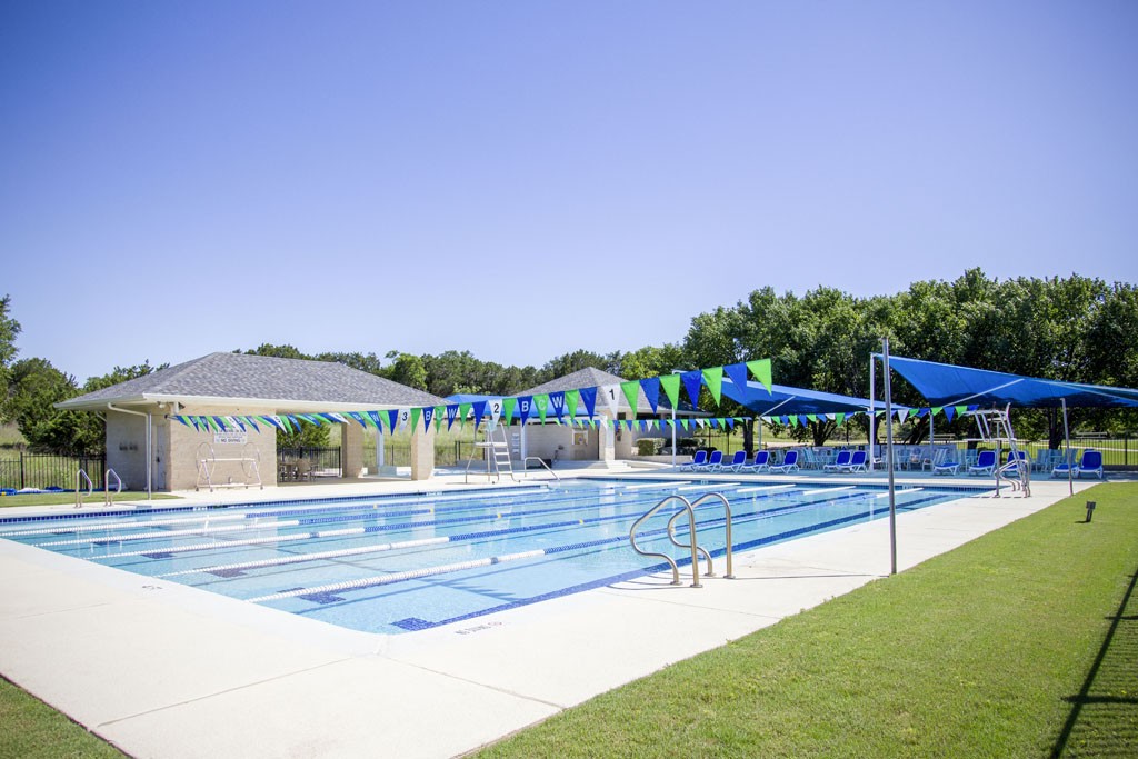 Olympic sized community pool in Barton Creek West neighborhood. Clean and open.