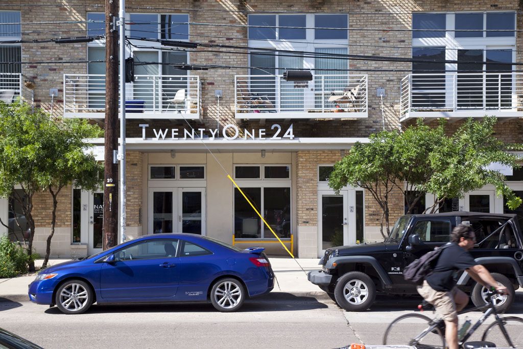 Twenty One 24 Lofts is a brick and steel condo on East 6th Street on Austin's east side.