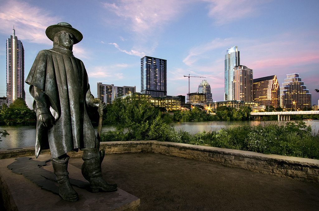 The Statue of Stevie Ray Vaughn.