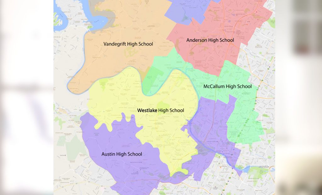 Westlake High School area. Also shows surrounding central high school areas.