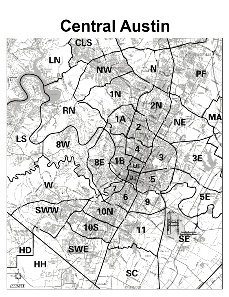 Austin MLS Areas Map